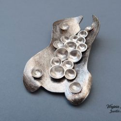 Sterling Silver Bowls Brooch. Sterling Silver Jewellery. Women's Brooch. Fashion Jewellery. Contemporary Brooch. Artisian Brooch. Art Jewellery, unique jewelry, contemporary jewelry, art jewelry, sterling silver for gift