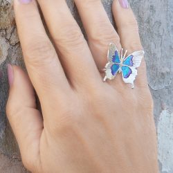 Enamel Butterfly Ring made of Sterling silver