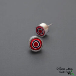 Colorful Stud Earrings, murano glass earrings, handmade silver earrings, 925 silver jewelry ring for her, gift for women, everyday earrings