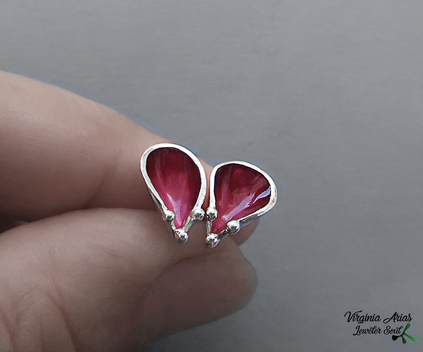 Handcrafted Red Enamel Earrings Handcrafted Red Enamel Earrings