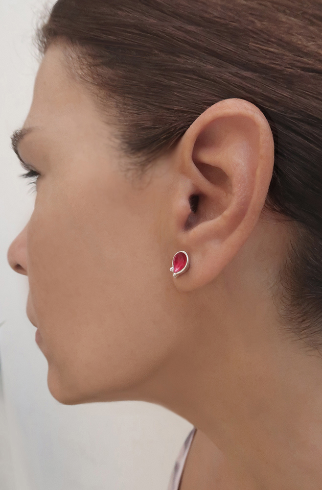 Handcrafted Red Enamel Earrings Handcrafted Red Enamel Earrings