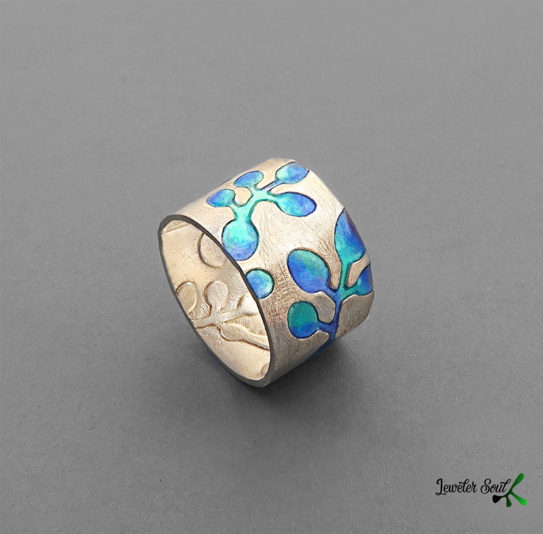 Enamel Silver Band Ring Enamel Silver Band Ring