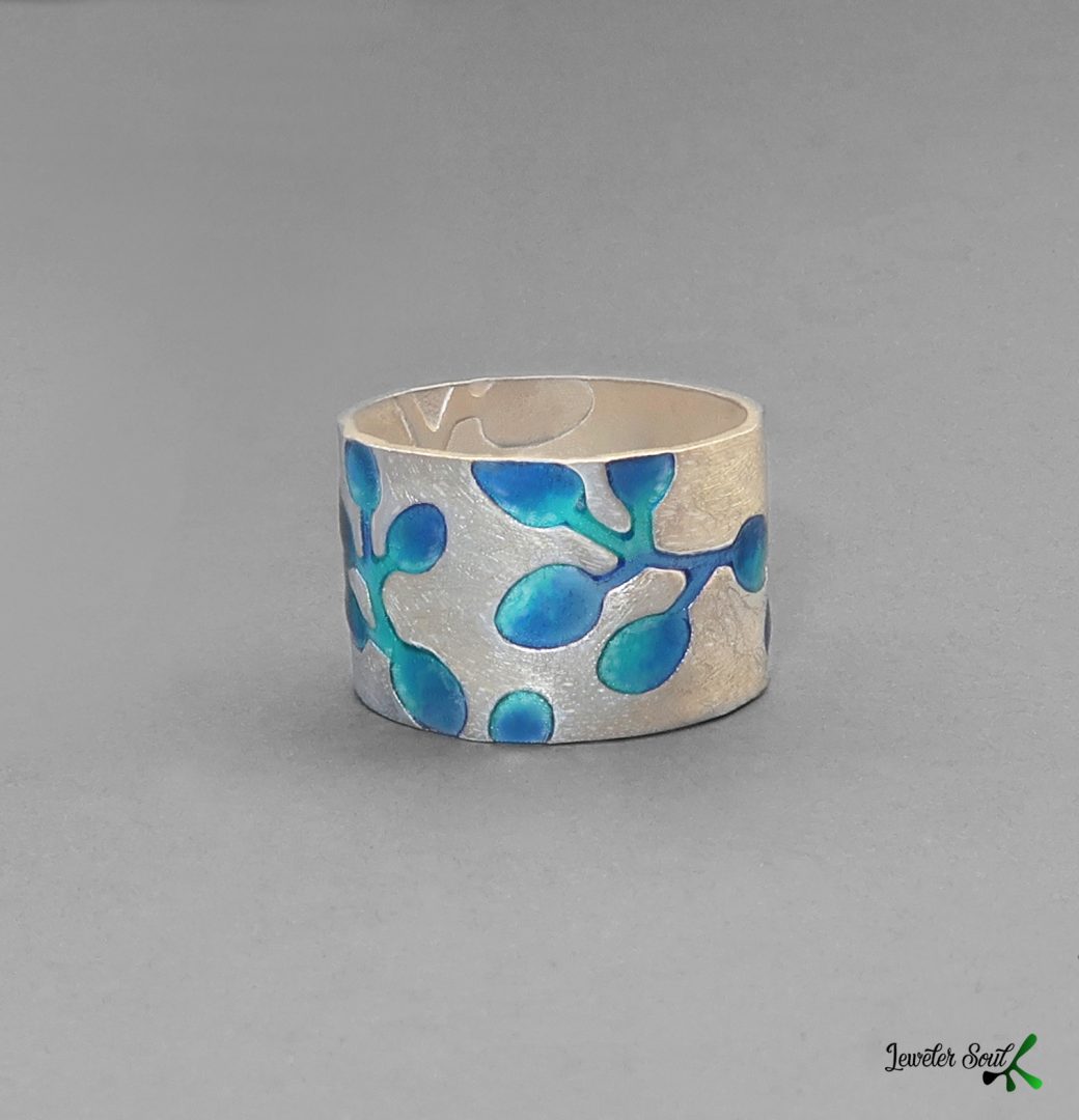 Enamel Silver Band Ring Enamel Silver Band Ring