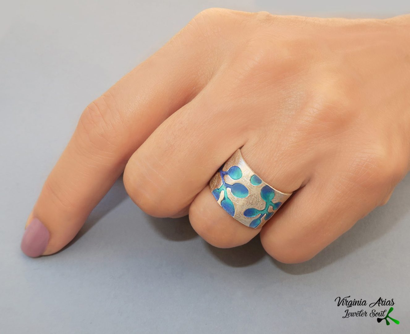 Enamel Silver Band Ring Enamel Silver Band Ring