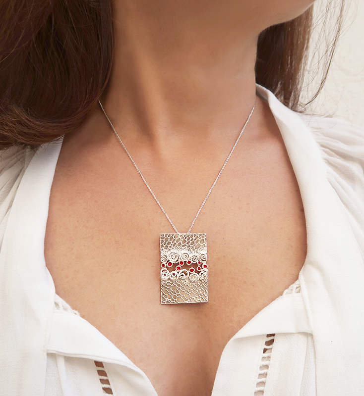 Mediterranean Shine Pendant Mediterranean Shine Pendant, Sterling Silver Enamel Pendant, 925 Silver Pendant neckalce, Contemporary Jewelry, Design Pendant, Gift for her, Silver Gift necklaces.