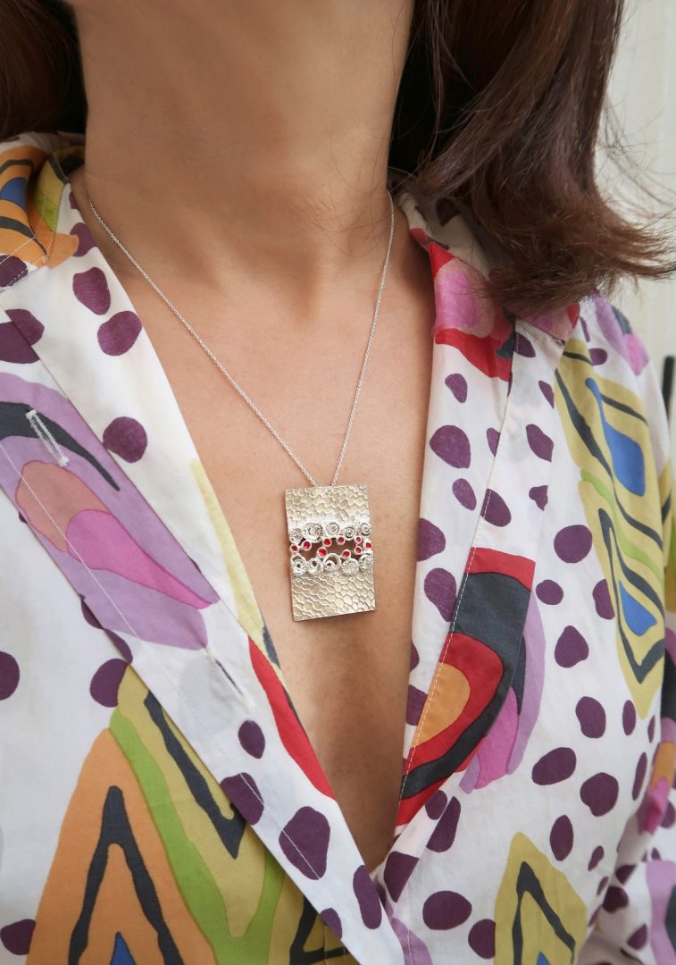 Mediterranean Shine Pendant Mediterranean Shine Pendant, Sterling Silver Enamel Pendant, 925 Silver Pendant neckalce, Contemporary Jewelry, Design Pendant, Gift for her, Silver Gift necklaces.