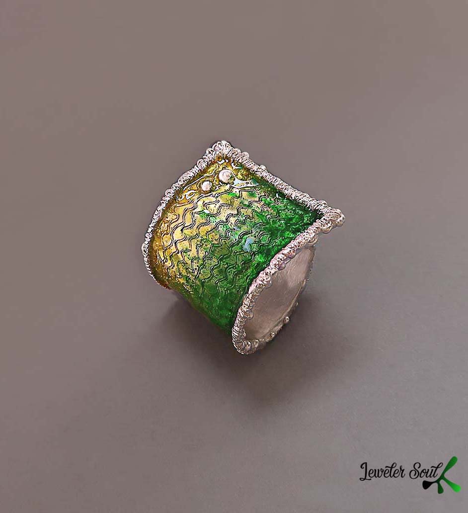 Wrap Wave Ring Wrap Wave Ring Ocean Jewelry handmade, enamel and sterling silver ring for women, handmade silver jewelry, statement silver ring for her, contemporary jewelry handmade, enamel jewelry for woman