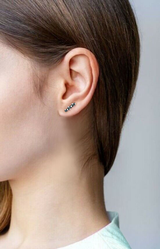 Oxidized Bar Stud Earrings Handmade Oxidized Bar Stud Earrings, minimalist jewelry, small earrings, oxidized silver, minimalist earrings, post earrings for women, everyday earrings, sterling silver jewelry.