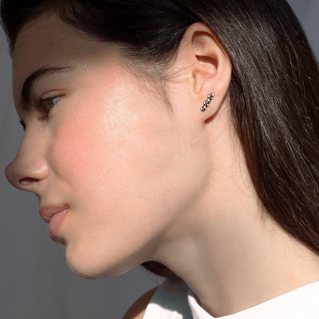 Oxidized Bar Stud Earrings Handmade Oxidized Bar Stud Earrings, minimalist jewelry, small earrings, oxidized silver, minimalist earrings, post earrings for women, everyday earrings, sterling silver jewelry.