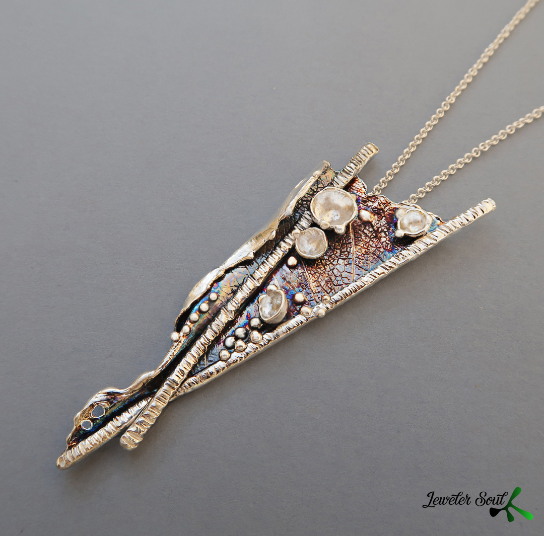 colors and Shapes of Autumn Pendant colors and Shapes of Autumn Pendant in Sterling Silver, Contemporary Jewelry, Handmade Jewelry, Oxidized Silver Pendant, nature jewelry inspiration, Silver Textured Pendant