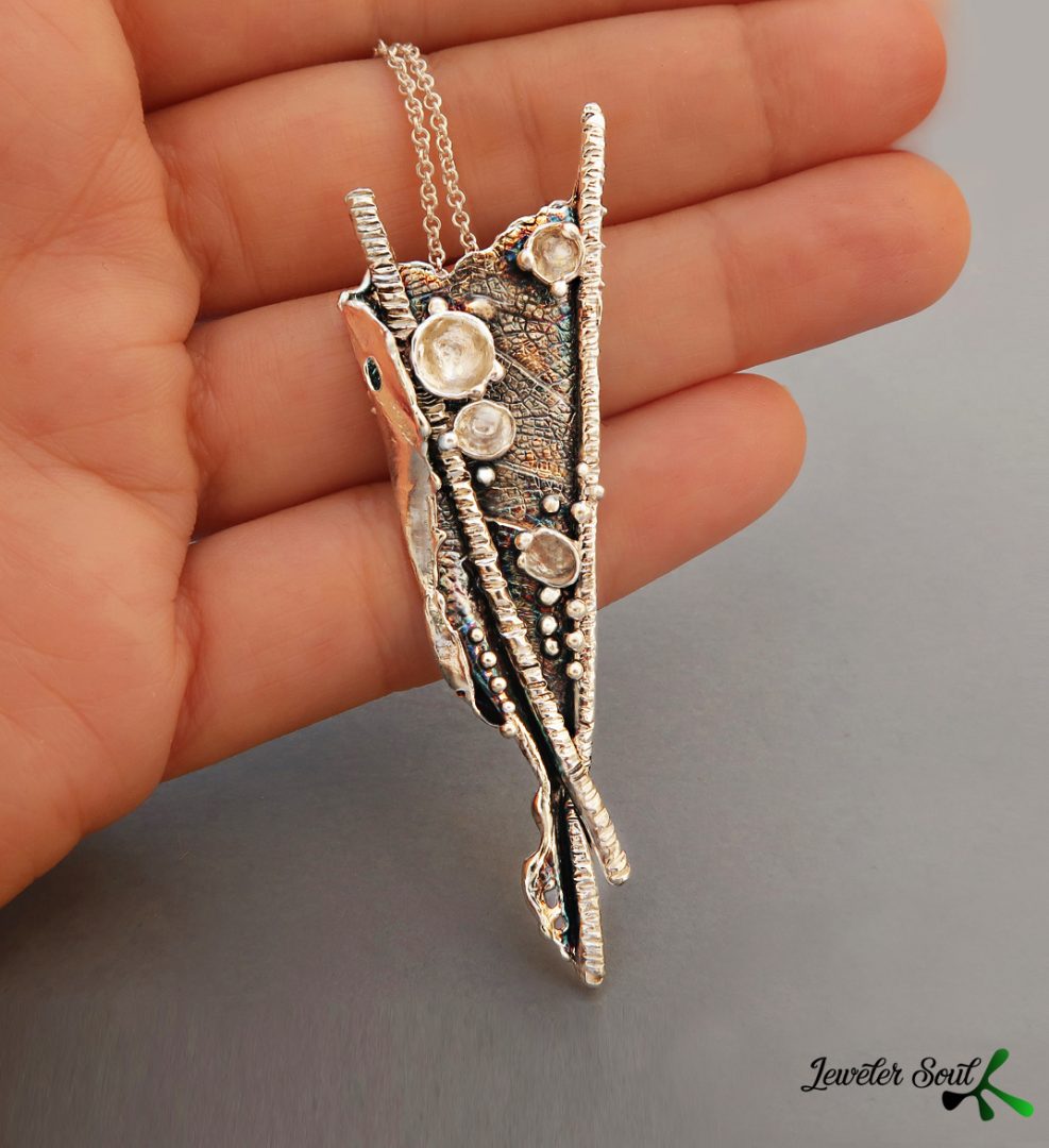 colors and Shapes of Autumn Pendant colors and Shapes of Autumn Pendant in Sterling Silver, Contemporary Jewelry, Handmade Jewelry, Oxidized Silver Pendant, nature jewelry inspiration, Silver Textured Pendant
