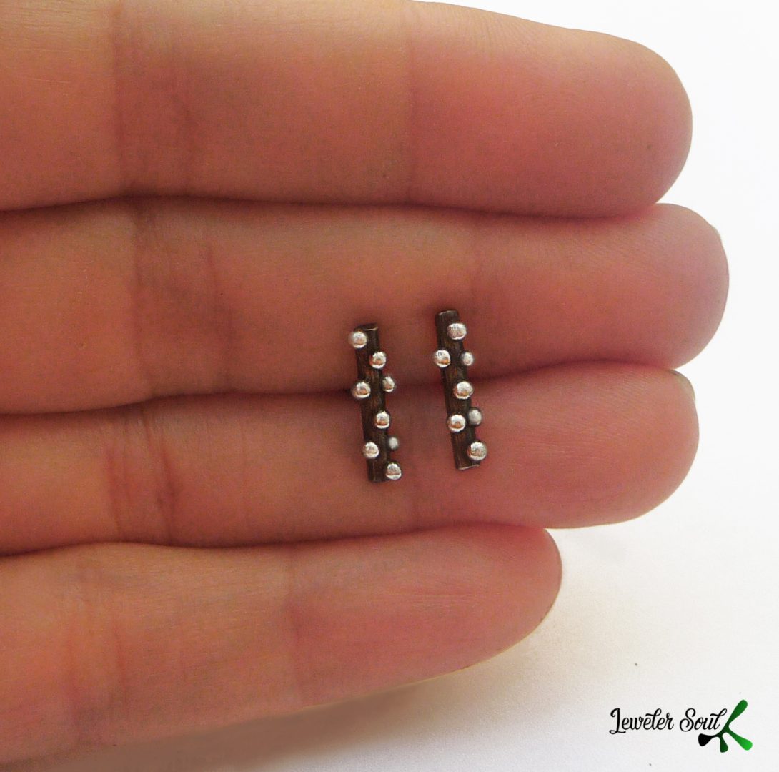 Oxidized Bar Stud Earrings Handmade Oxidized Bar Stud Earrings, minimalist jewelry, small earrings, oxidized silver, minimalist earrings, post earrings for women, everyday earrings, sterling silver jewelry.