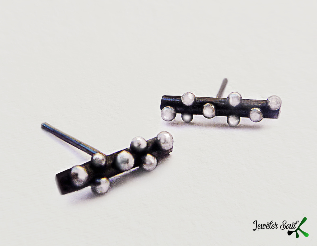 Oxidized Bar Stud Earrings Handmade Oxidized Bar Stud Earrings, minimalist jewelry, small earrings, oxidized silver, minimalist earrings, post earrings for women, everyday earrings, sterling silver jewelry.