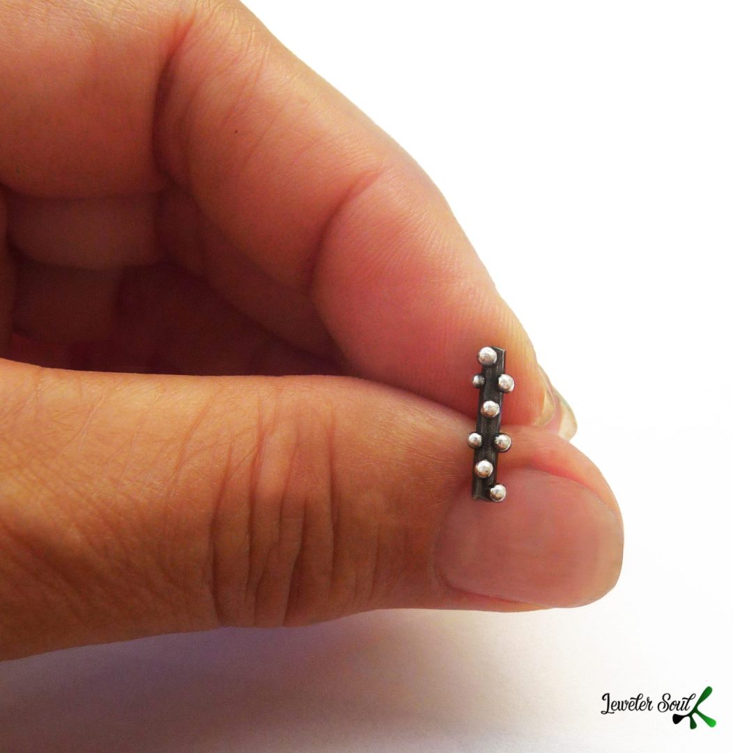 Oxidized Bar Stud Earrings Handmade Oxidized Bar Stud Earrings, minimalist jewelry, small earrings, oxidized silver, minimalist earrings, post earrings for women, everyday earrings, sterling silver jewelry.