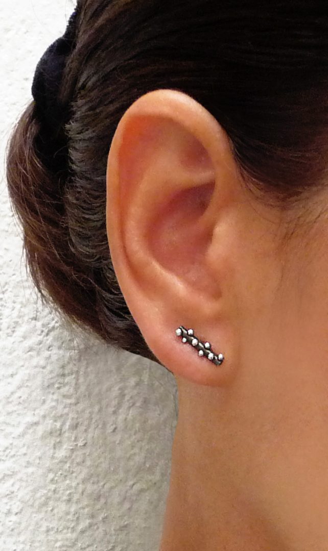 Oxidized Bar Stud Earrings Handmade Oxidized Bar Stud Earrings, minimalist jewelry, small earrings, oxidized silver, minimalist earrings, post earrings for women, everyday earrings, sterling silver jewelry.