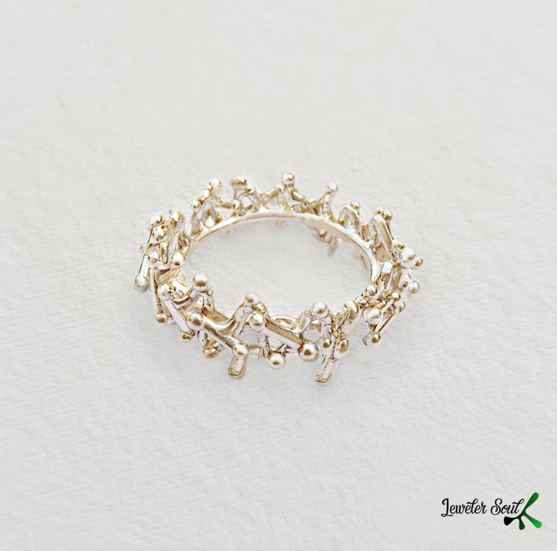 Spheres Ring Spheres Ring in solid Sterling silver, handcrafted artisan by jewelersoul, statement ring for woman.
